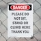 Signmission Please Do Not Sit Stand Or Climb, 12 in W x Rectangle, Plastic OS-2PACK-DS-P-1218-V-2106 - alternate 4